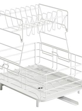 10F76TJM6SY御仕面挂家杯子碗碟收纳架台水槽双篮层厨房沥水放碗