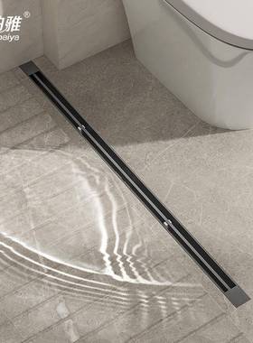 电枪灰30镀43.2线型不锈钢极窄极简浴线性地漏长条型浴室淋房长方