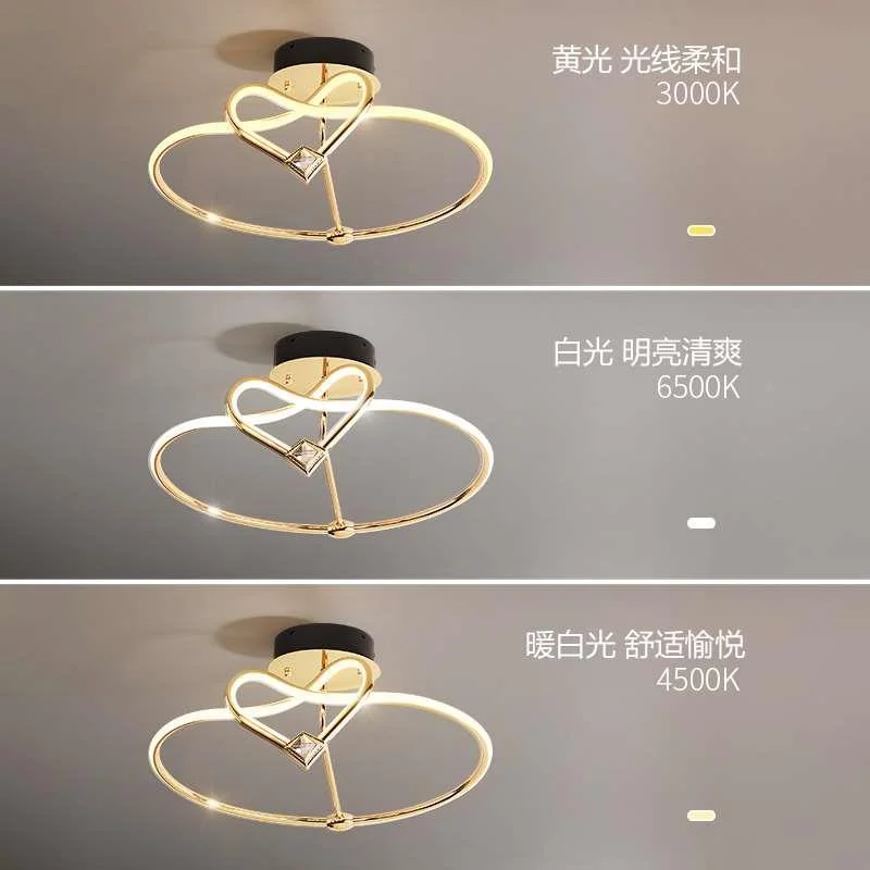 凯乔【ZX】心形卧室吸顶灯202创新款2意个性简约现代轻奢主卧新品
