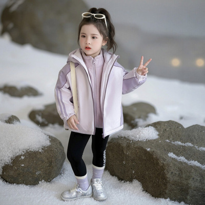 女童加厚外套秋冬季2025新款洋气