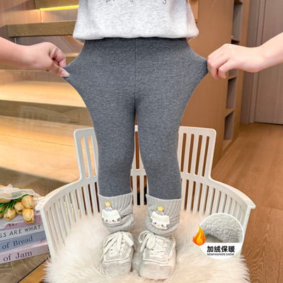 女童加绒裤子秋冬款2025新款儿童