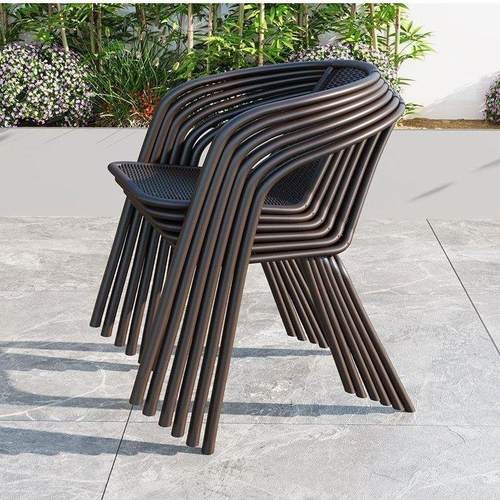 靠背椅仿藤椅家用餐椅子围椅办公椅会议椅阳台桌椅防雨防晒牢固