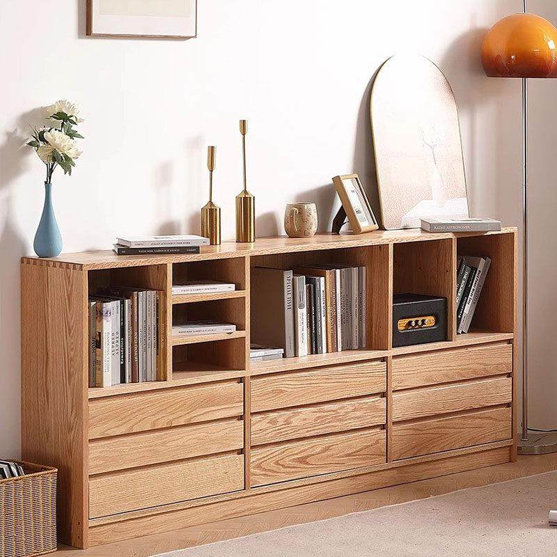 原木色全实木多功能柜红橡木书柜架矮客厅电视墙斗柜抽屉收纳柜子,住宅家具,单个书柜,淘宝优惠券,粉丝福利购,淘宝优惠卷