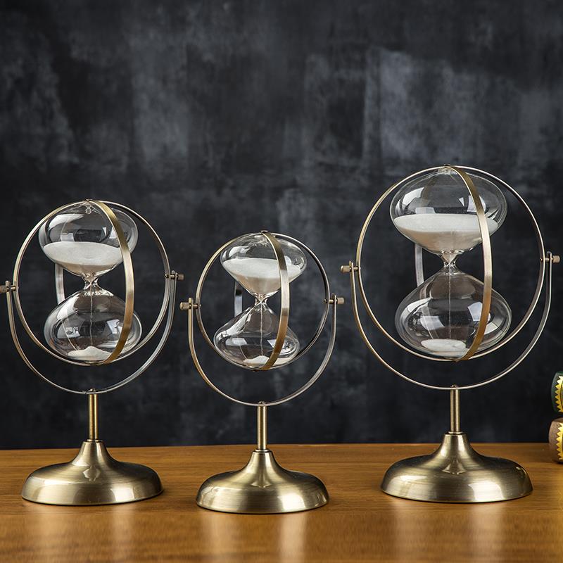 地球仪时间沙漏计时器摆件创意个性生日礼物客厅办公桌家居装饰品