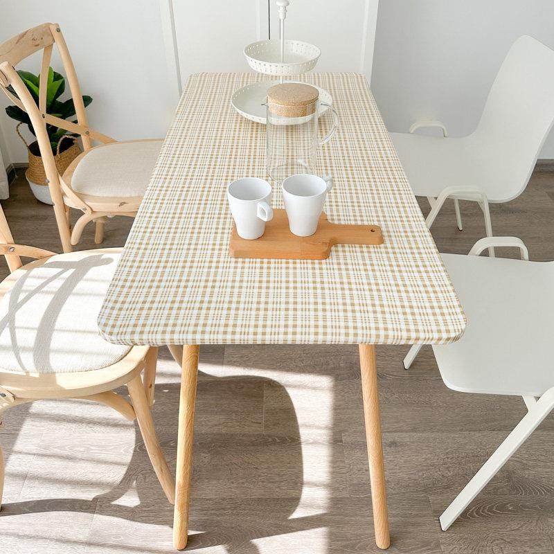 北欧格子防水防油免洗防滑餐桌布布艺书桌布全包裹桌垫茶几布简约,居家布艺,桌布,淘宝优惠券,粉丝福利购,淘宝优惠卷