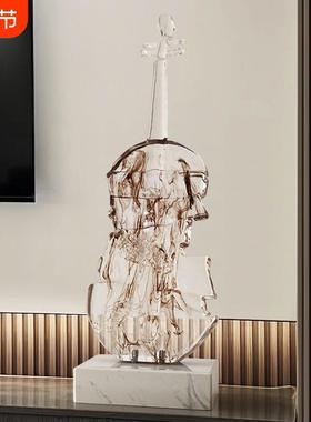 轻奢高级感小提琴艺术摆件高档客厅玄关电视柜样板房软装饰品雕塑