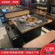商用火锅桌实木电磁炉一体无烟净化方形下排烟火锅桌椅无需铺管道