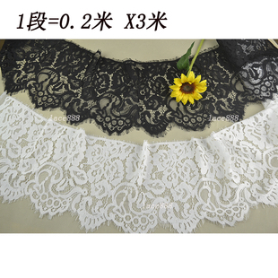 法式 22CM新品 睫毛花边衣服裙下摆蕾丝布料DIY辅料厚实柔软锦棉