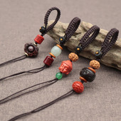 258钥匙扣挂件吊坠绳半成品男女汽车朱砂定制DIY材料檀木松石饰品