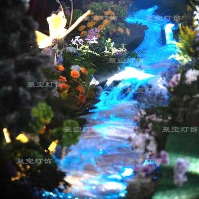 光纤灯流水瀑布灯潜水拍照水下摄影灯光装饰灯园林景观纤维导光灯
