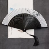 女扇折扇红色中国风古风旗袍走秀女折叠扇舞蹈跳舞折扇易开合梅花