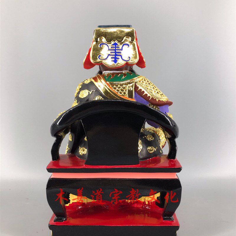 木雕神像定制池府王爷樟木漆线雕精品手工30厘米王爷像定制