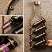 创意复古红酒架酒吧家居餐厅火锅店墙上墙壁装 饰品葡萄酒架壁挂件