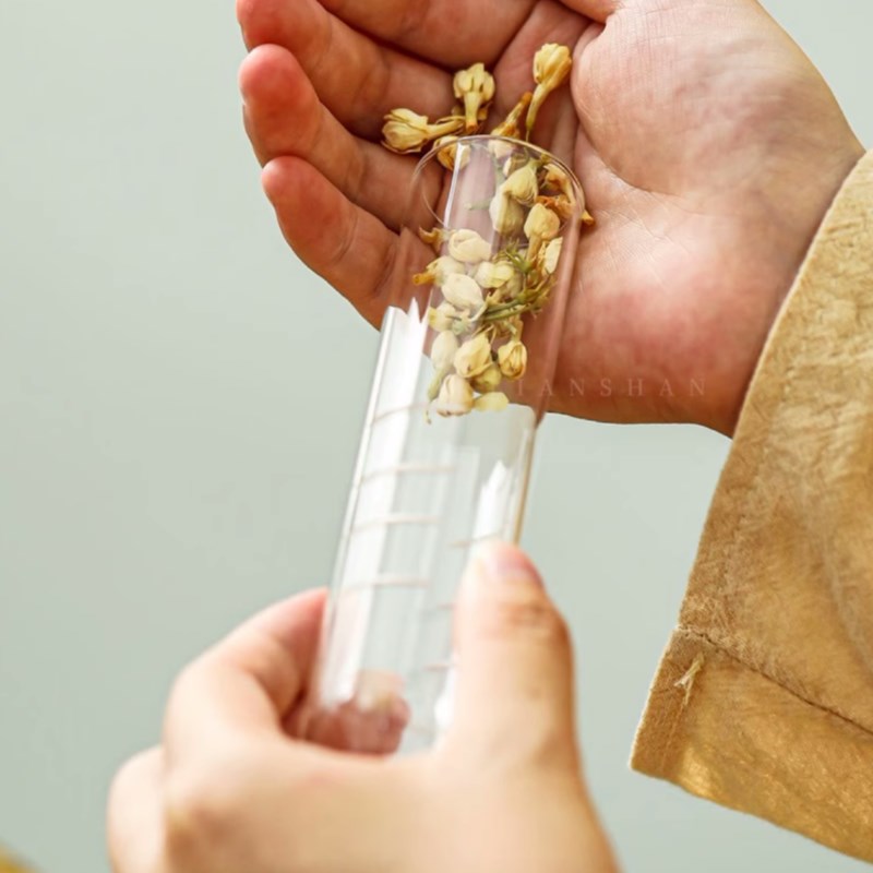 新款花口玻璃执壶木塞试管泡茶器耐热普洱白茶煮茶壶创意围炉煮茶