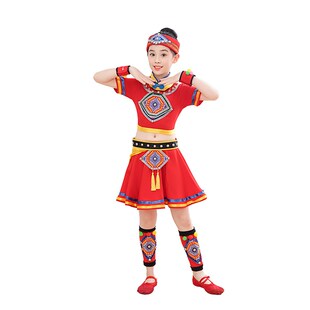 儿童阿达毕的心声演出服女童苗族服少数民族表演服三月三壮族服装