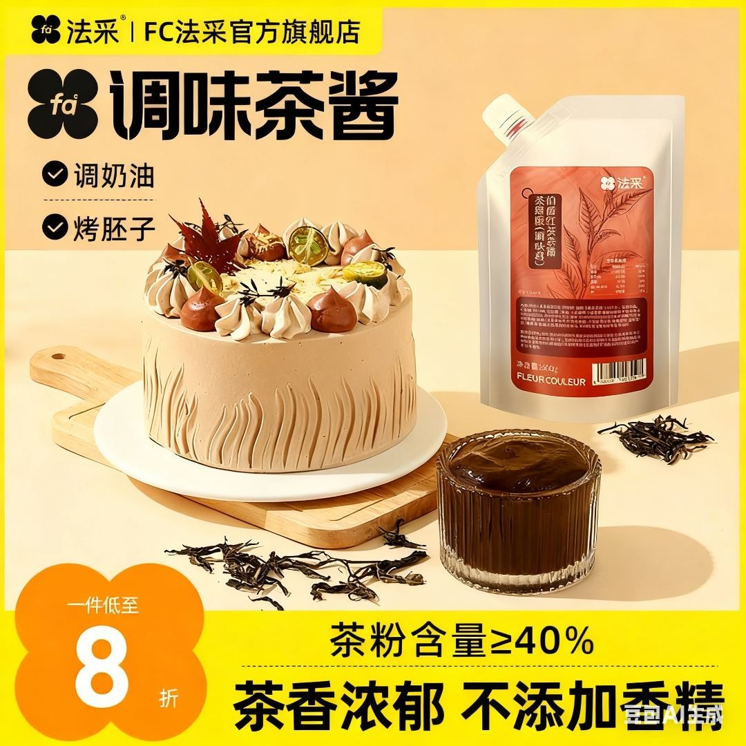 法采调味茶酱茶粉茶碎茶包烘焙伯爵红茶抹茶伯牙茉莉桂馥乌龙蛋糕