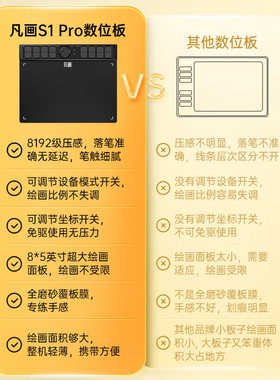 凡画S1PRO数位板新手学生手机手绘板电脑绘图板写字板电子绘画板