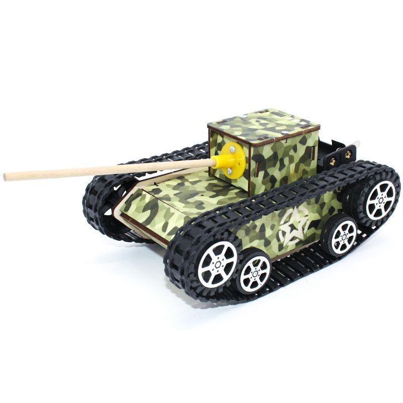 仿真坦克模型1号(单电机基础版+彩色)学生DIY科学实验小制作EC54