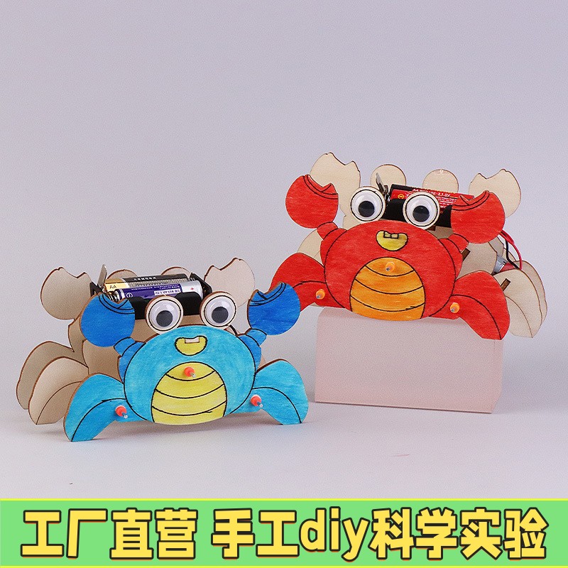 螃蟹机器人仿生diy手工拼装科技小制作发明学生儿童实验材料a423