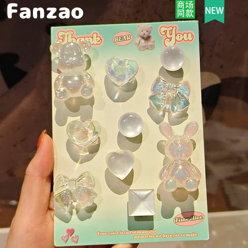 2026潮款“幻彩暴力熊”适配crocs立体可拆卸diy洞洞鞋配饰通用