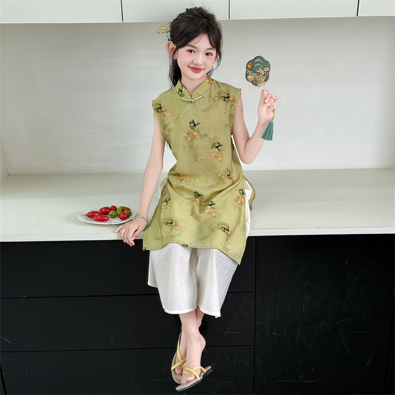 儿童国风套装女夏日外穿潮范时尚2025服饰潮款百搭流行网红甜美