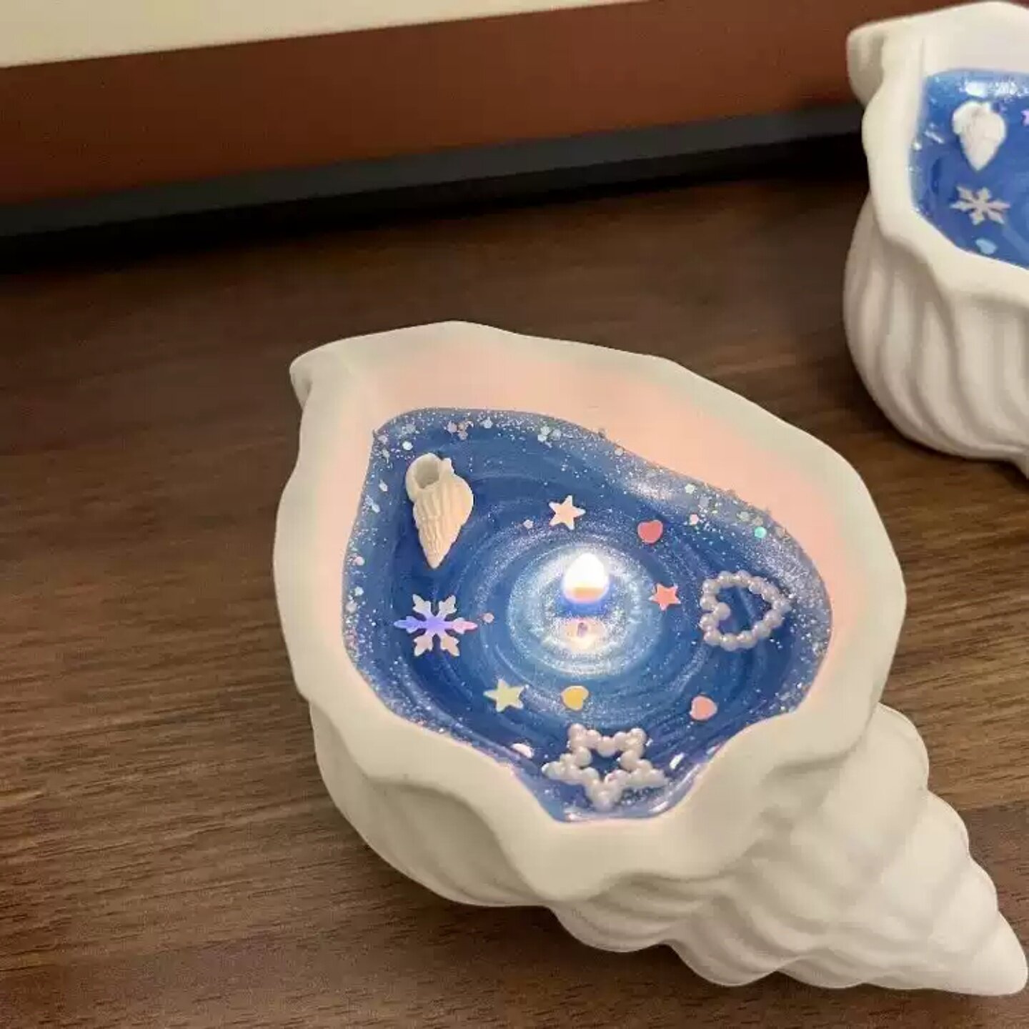 星蓝海海螺香薰蜡烛生日礼物