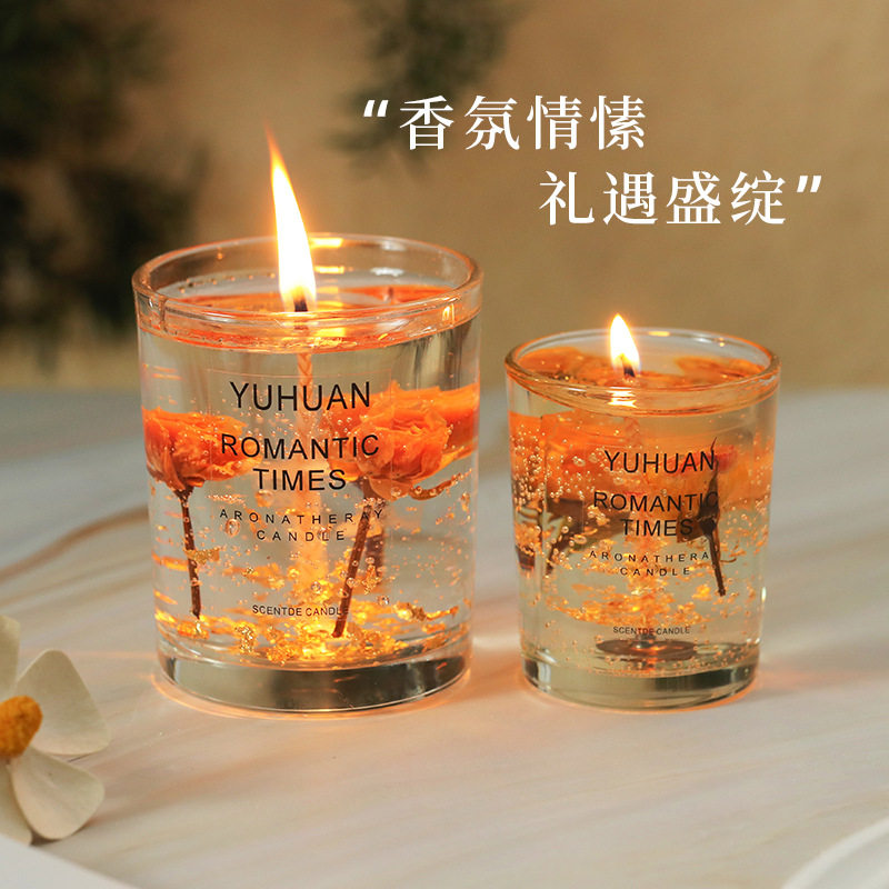 干花果冻蜡香薰蜡烛卧室