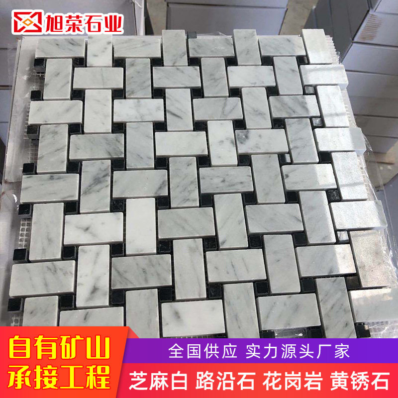 天然大理石马赛克拼花卡拉拉白天然石材岩板人造石岩彩大理石纹