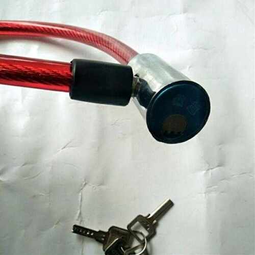 11热销自行车锁钢丝锁加粗钢缆多把钥匙锁U型环绕锁门锁一按上锁