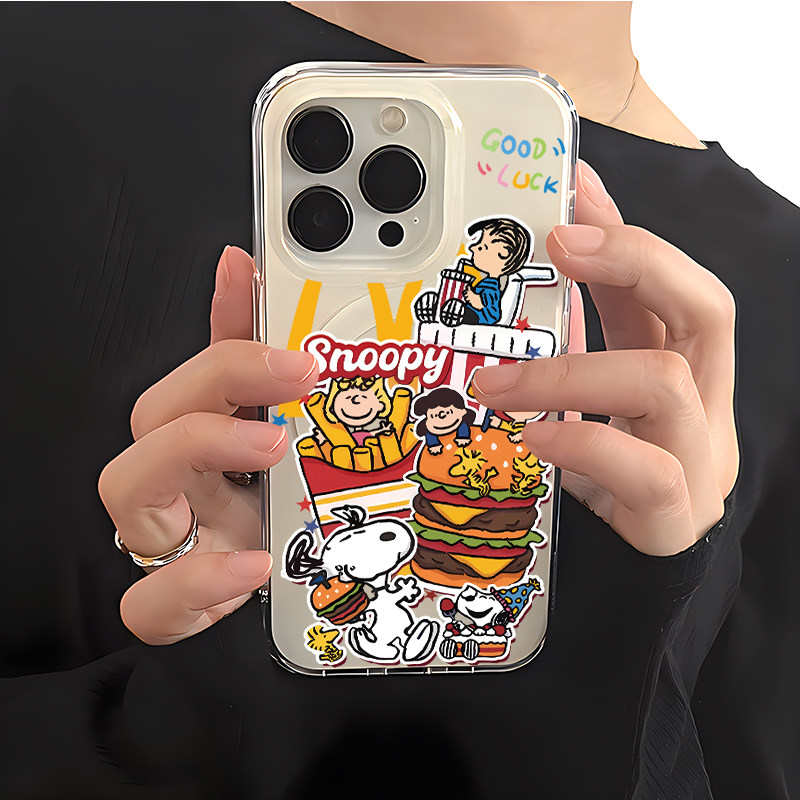 胜壳苹果手机壳透明磁吸可爱卡通