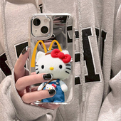 ins超火iPhone17pro可爱卡通HelloKitty凯蒂kt猫16适用15苹果14Promax手机壳12镜面13补妆镜子个性 plus少女心