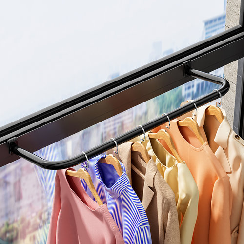 阳台晾衣架窗框简易衣架晾衣神器家用凉衣服杆子挂窗不占地晾衣杆