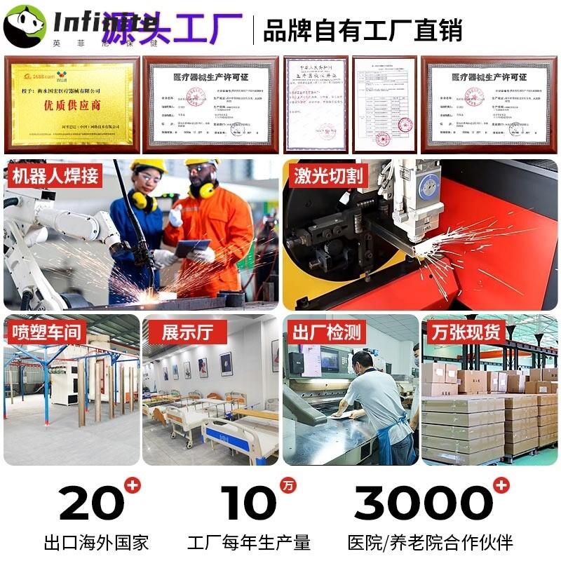 医用单双摇护理床瘫痪病人床家用多功能老人升降床医院病床医疗床
