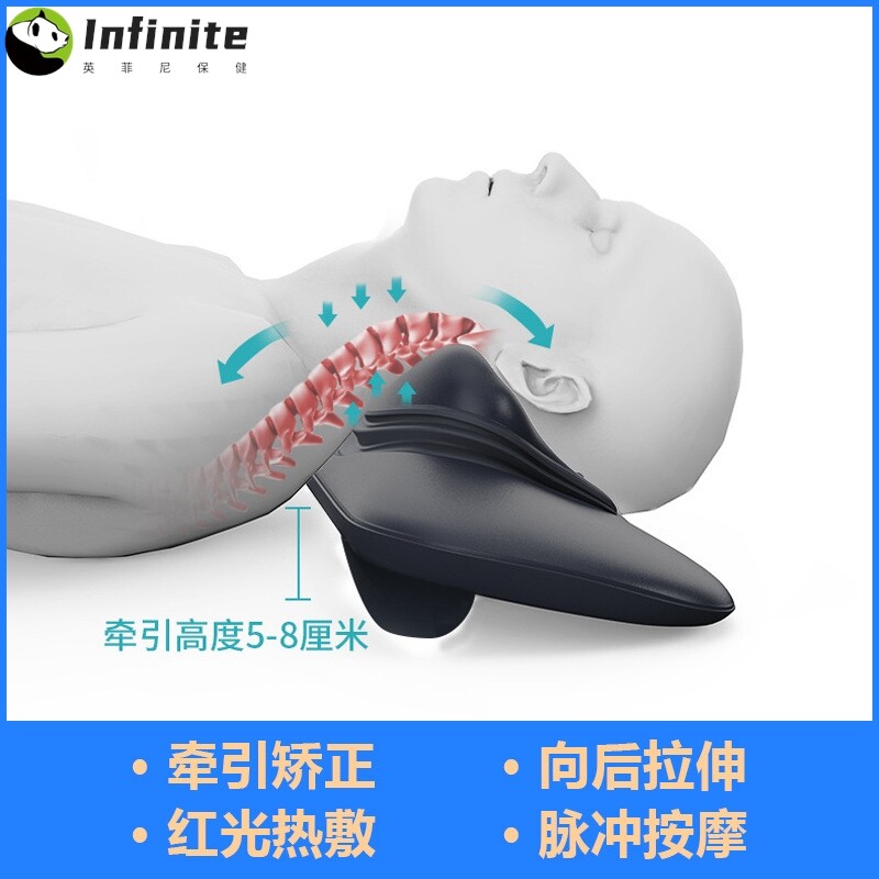 颈部颈椎按摩器脖子疼加热颈椎脉冲按摩仪指压电动颈椎牵引按摩枕
