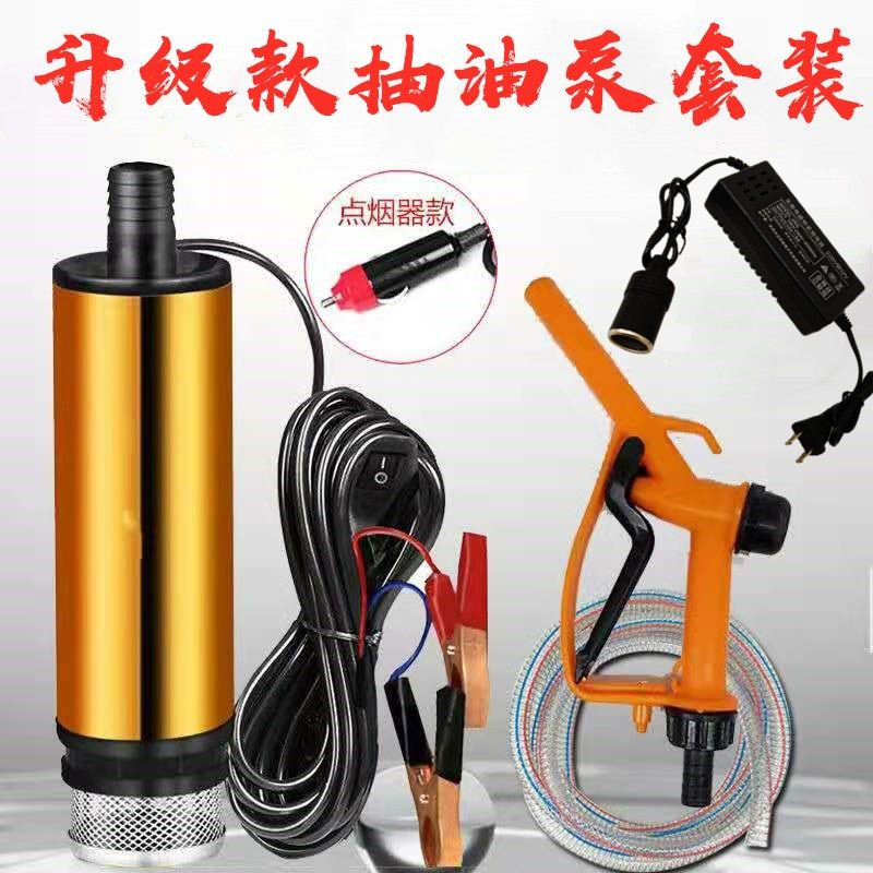 抽油泵柴油12V电动小型自吸泵24伏点烟器加油枪抽油机抽水泵套装