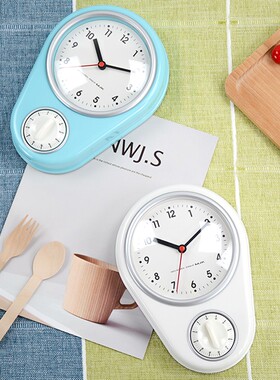 家用厨房挂钟计时器免打孔厨房挂墙冰箱小挂钟专用闹钟烘焙定时器