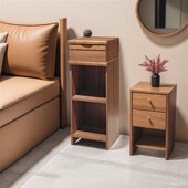 36cm窄茶吧窄柜收纳柜边柜缝隙柜浅胡桃色空格柜边角柜板木结合柜