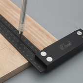 木工90度直角划线尺测量木工洞洞拐尺靠划线校正辅助铝硬氧公英制