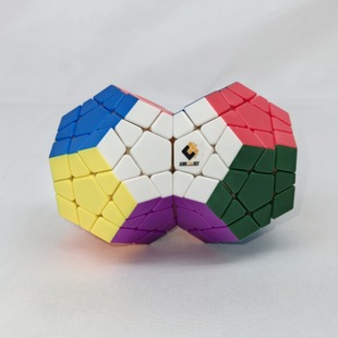 梯色连体五魔方三阶五魔方二连体魔方 Siamese Megaminx Cube
