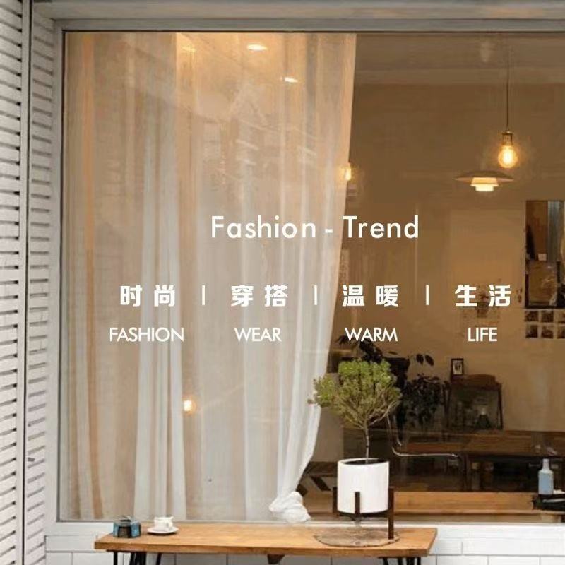 时尚穿搭文字橱窗玻璃门装饰贴纸女装服装店铺镜子自拍照墙面贴画图片