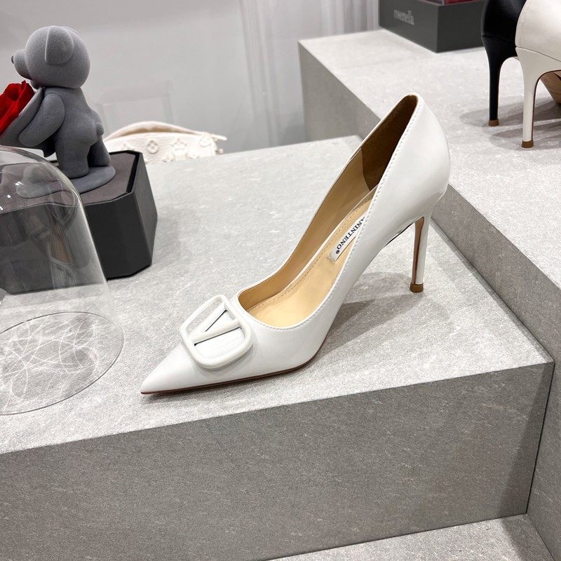香港正品VANINTENO2025新款尖头小众设计V扣白色漆皮细高跟单鞋女,女鞋,浅口单鞋,淘宝优惠券,粉丝福利购,淘宝优惠卷
