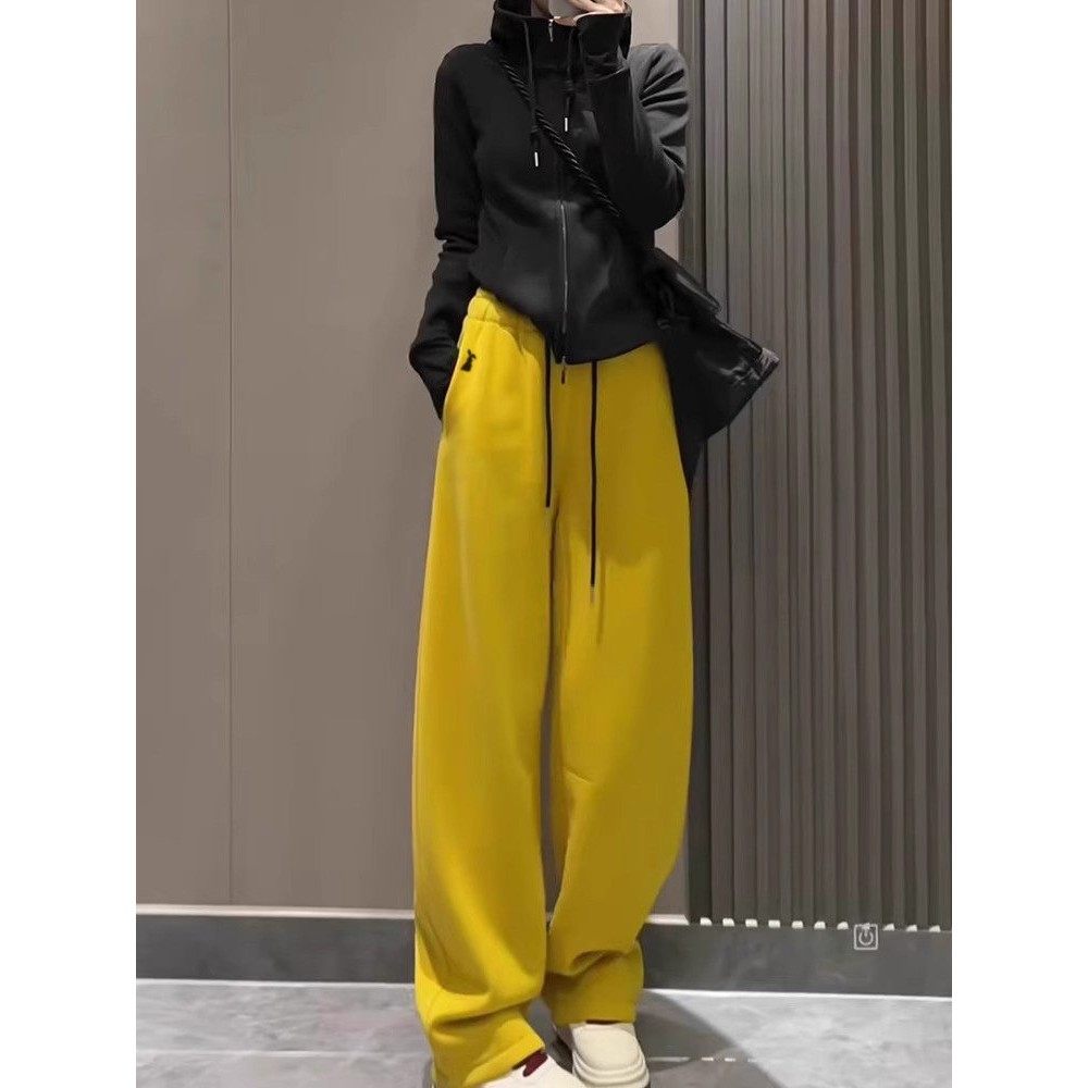 美式休闲香蕉运动裤女冬季2025新款卫裤弯刀裤高腰阔腿裤子加绒款,女装/女士精品,大码裤装,淘宝优惠券,粉丝福利购,淘宝优惠卷