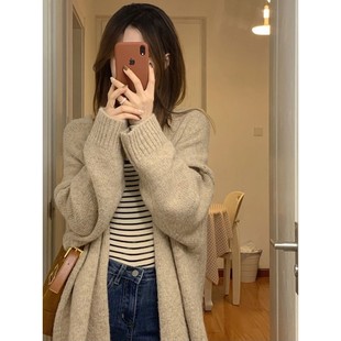 针织开衫 2025新秋季 百搭时尚 宽松慵懒中长风格 趋势 女性休闲风格