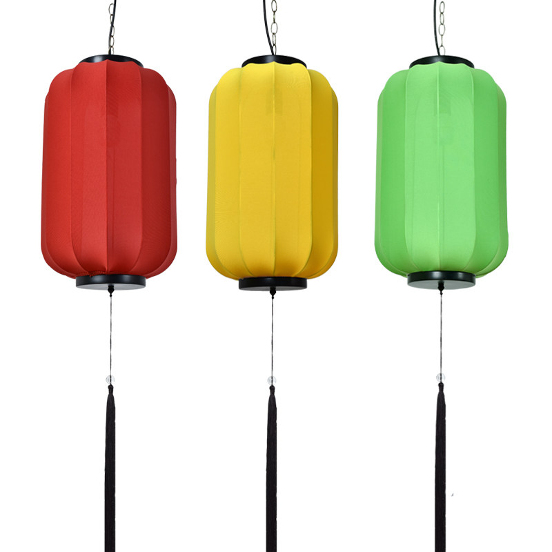 新中式红灯笼国风仿古布艺宫灯中国风餐厅火锅店吊顶挂 装饰灯笼