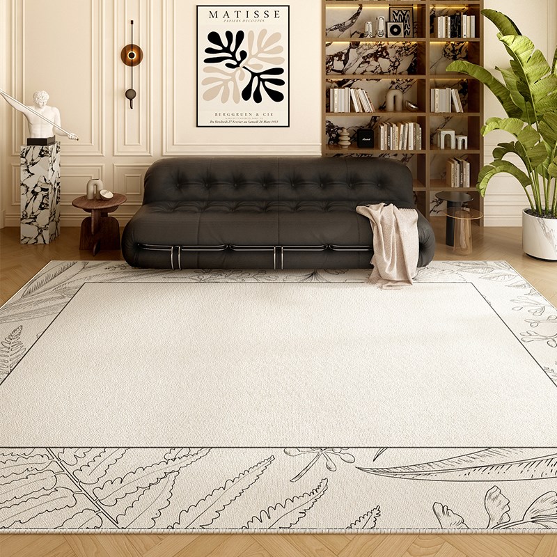 法式奶油复古中古风客厅地毯免洗可擦沙发茶几免洗家用高级感地垫