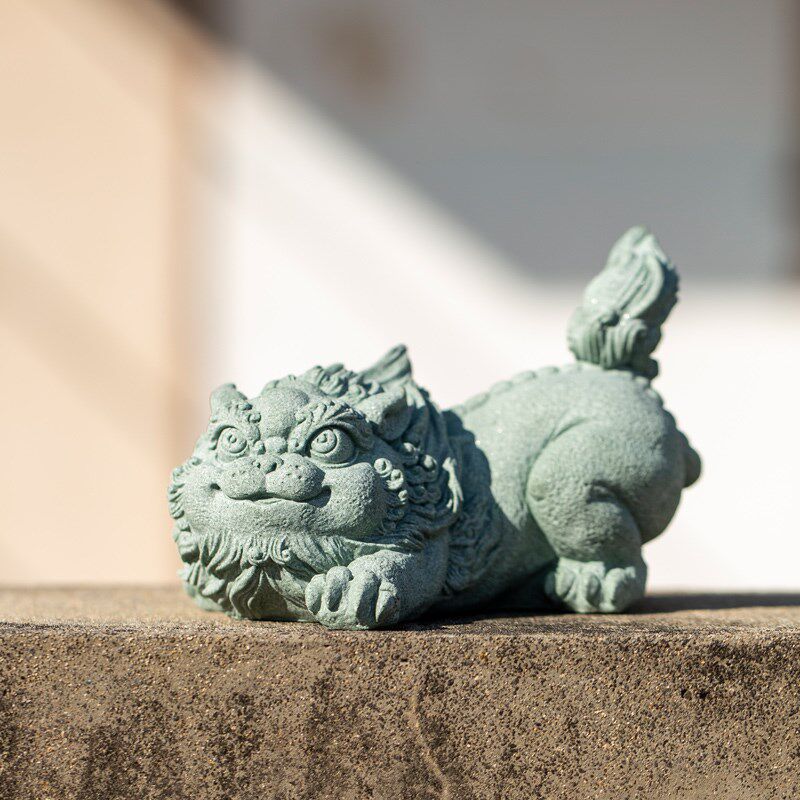 中式国潮创意貔貅招财家居装饰摆件桌面茶宠青砂石鱼缸造景