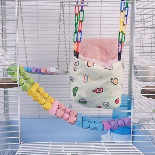 宠物秋千鹦鹉蜜袋鼯仓鼠玩具悬挂秋千实木吊桥实木吊桥宠物玩具