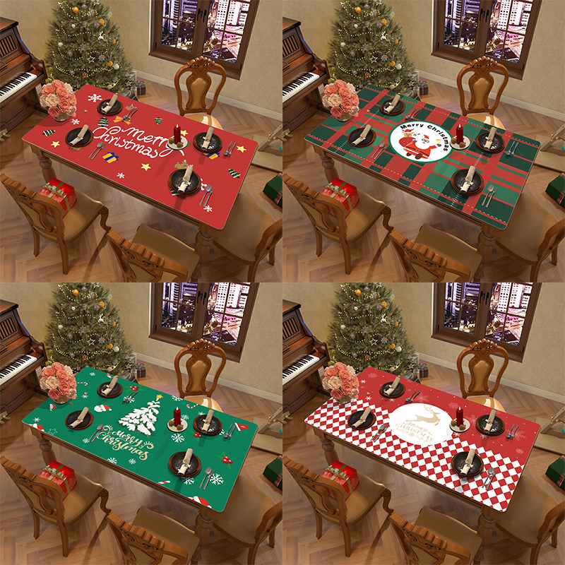 圣诞节桌布免洗防水防油桌面餐垫氛围感主题装饰长方形桌垫茶几垫,居家布艺,桌布,淘宝优惠券,粉丝福利购,淘宝优惠卷