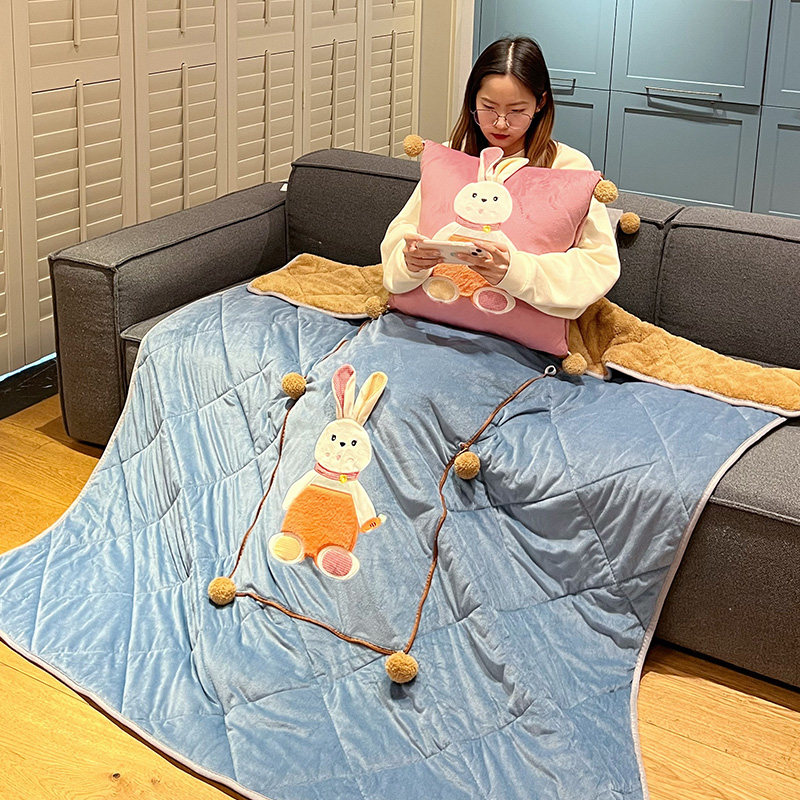 汽车载用毛绒抱枕被子两用二合一沙发客厅办公室午睡枕头被空调毯,居家布艺,抱枕被,淘宝优惠券,粉丝福利购,淘宝优惠卷