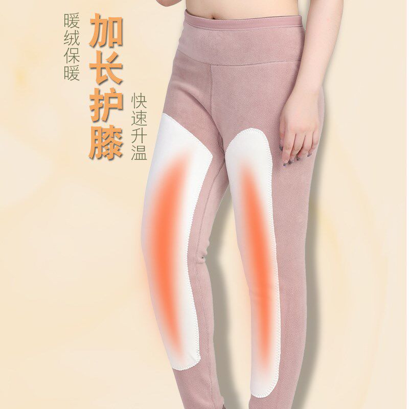 加肥加大秋裤女高腰加绒200斤打底衬裤胖mm护膝厚线裤女士保暖裤